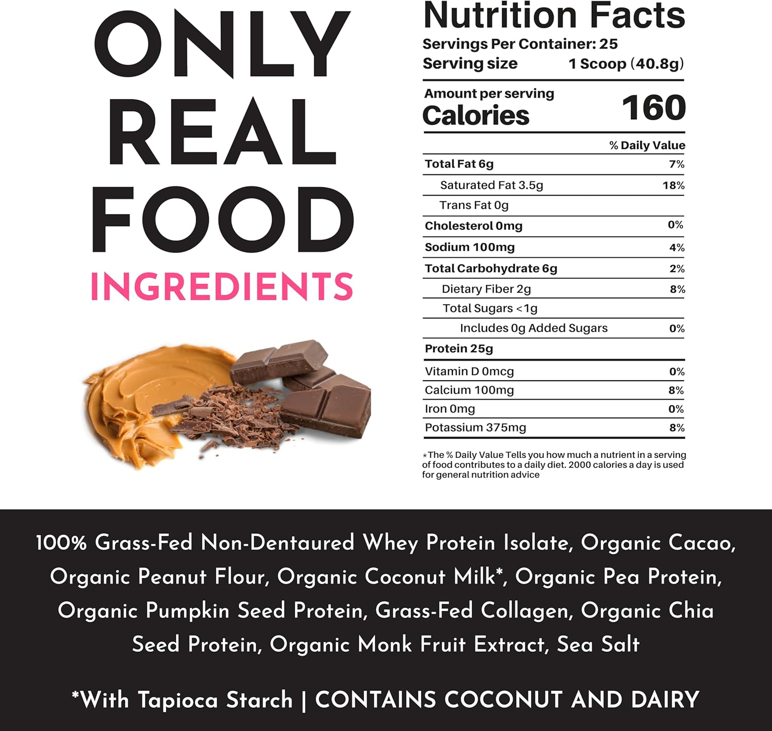 JUST INGREDIENTS Creamy Peanut Butter Chocolate Protein Powder - NSF - View 3