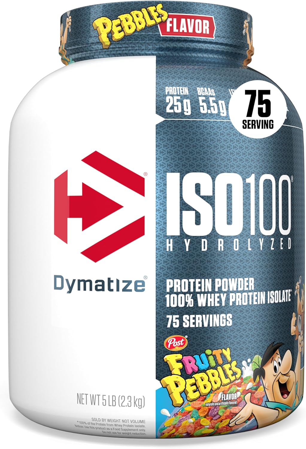 Dymatize x Fruity Pebbles ISO100 Whey Protein Powder Isolate, 25g of Protein,