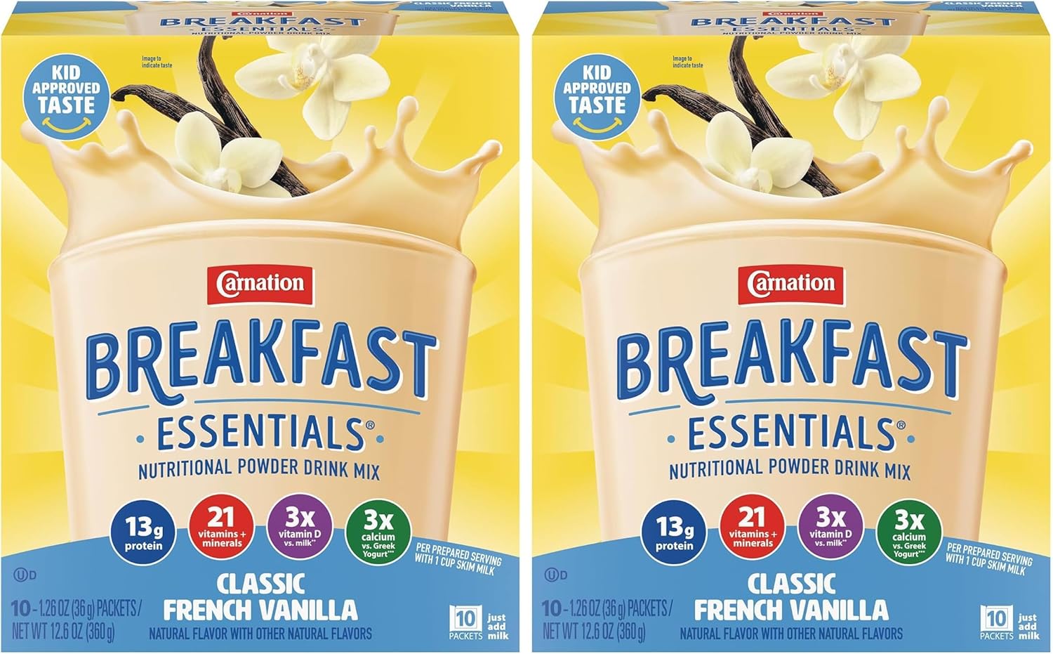 Carnation Breakfast Essentials Powder Drink Mix, Classic French Vanilla, 10
