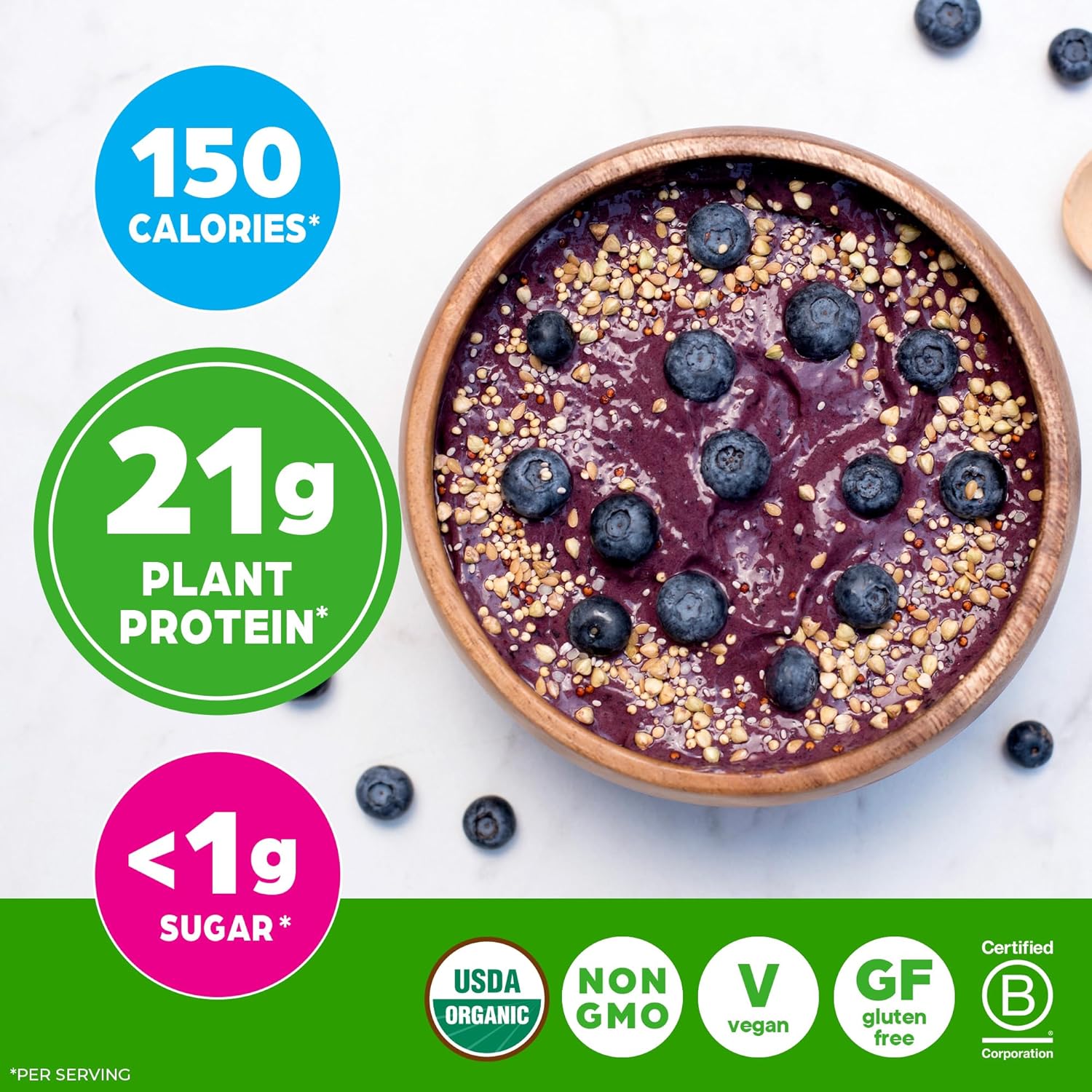 Orgain Organic Vegan Protein Powder, Vanilla Bean - 21g Plant Protein, 6g - View 6