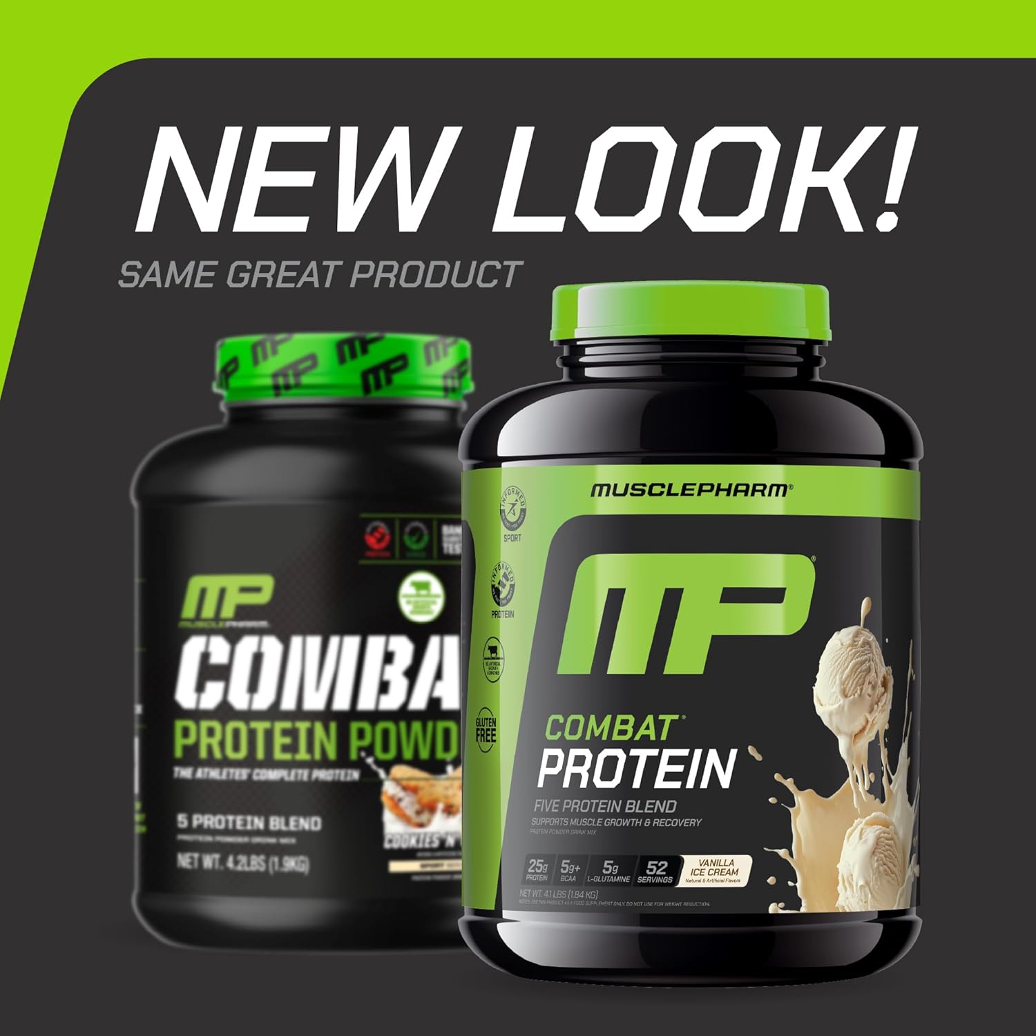 MusclePharm Combat Protein Powder, Vanilla Flavor, Fuels Muscles for Productive - View 2