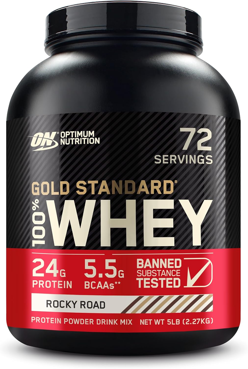 Optimum Nutrition Gold Standard 100% Whey Protein Powder, Rocky Road, 5 Pound