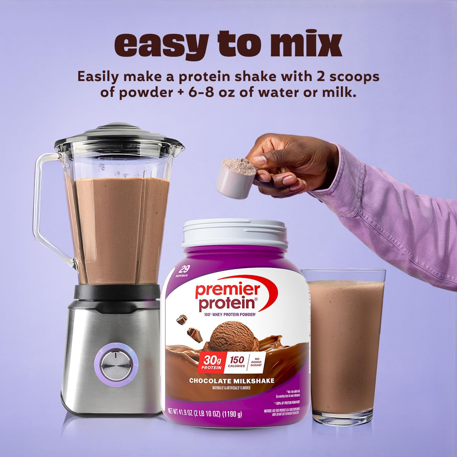 Premier Protein Powder, Chocolate Milkshake, 30g Protein, No Added Sugar, 100% - View 5