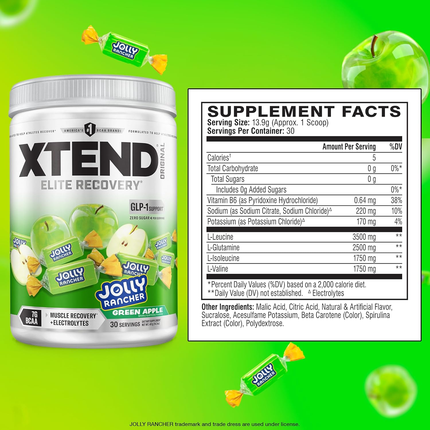 Xtend Original BCAA Powder, 7g BCAAs and 2.5g L-Glutamine for Muscle Recovery, - View 2