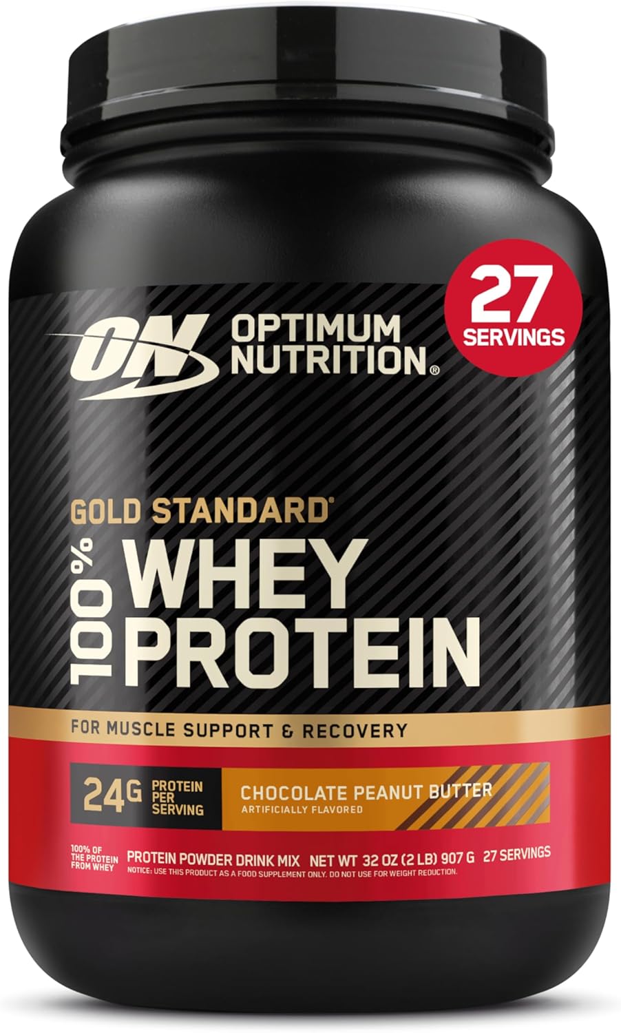 Optimum Nutrition Gold Standard 100% Whey Protein Powder, Chocolate Peanut
