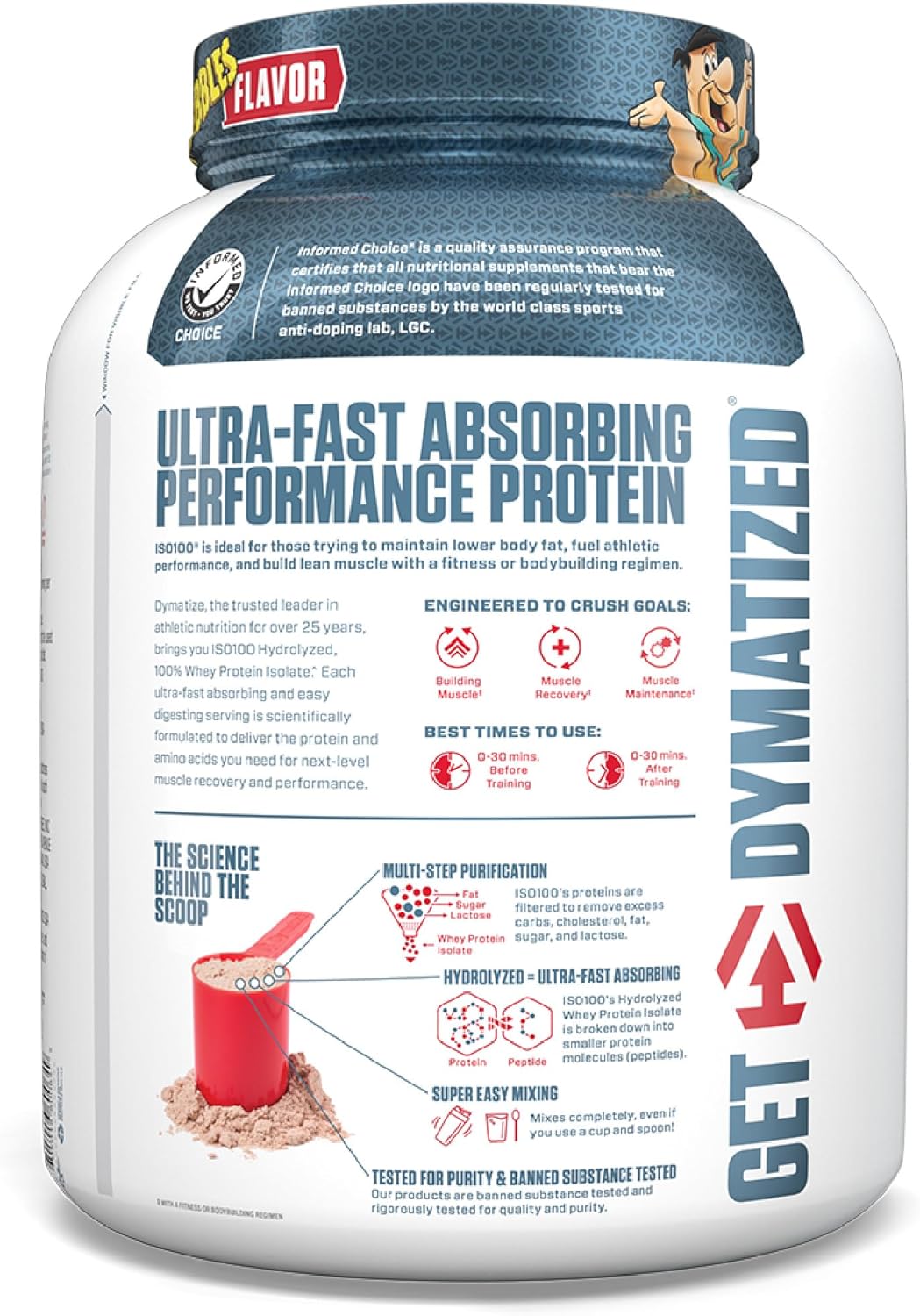 Dymatize x Cocoa Pebbles ISO100 Whey Protein Powder Isolate, 25g of Protein, - View 2