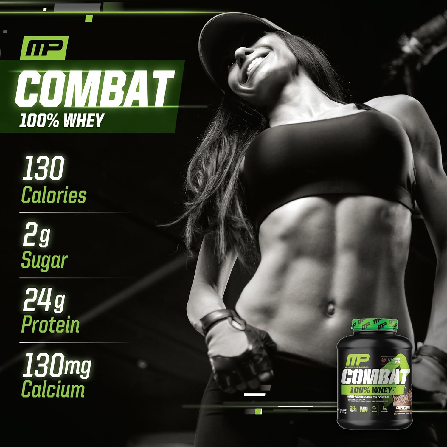 MusclePharm Combat 100% Whey Protein Powder, Cappuccino Flavor, Fast Recovery & - View 4