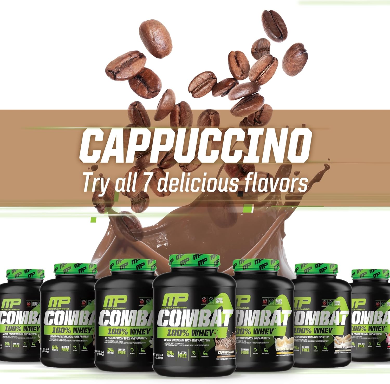 MusclePharm Combat 100% Whey Protein Powder, Cappuccino Flavor, Fast Recovery & - View 6