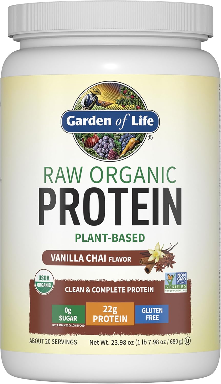Garden of Life Organic Vegan Protein Powder, Plant Based & BCAAs, Organic