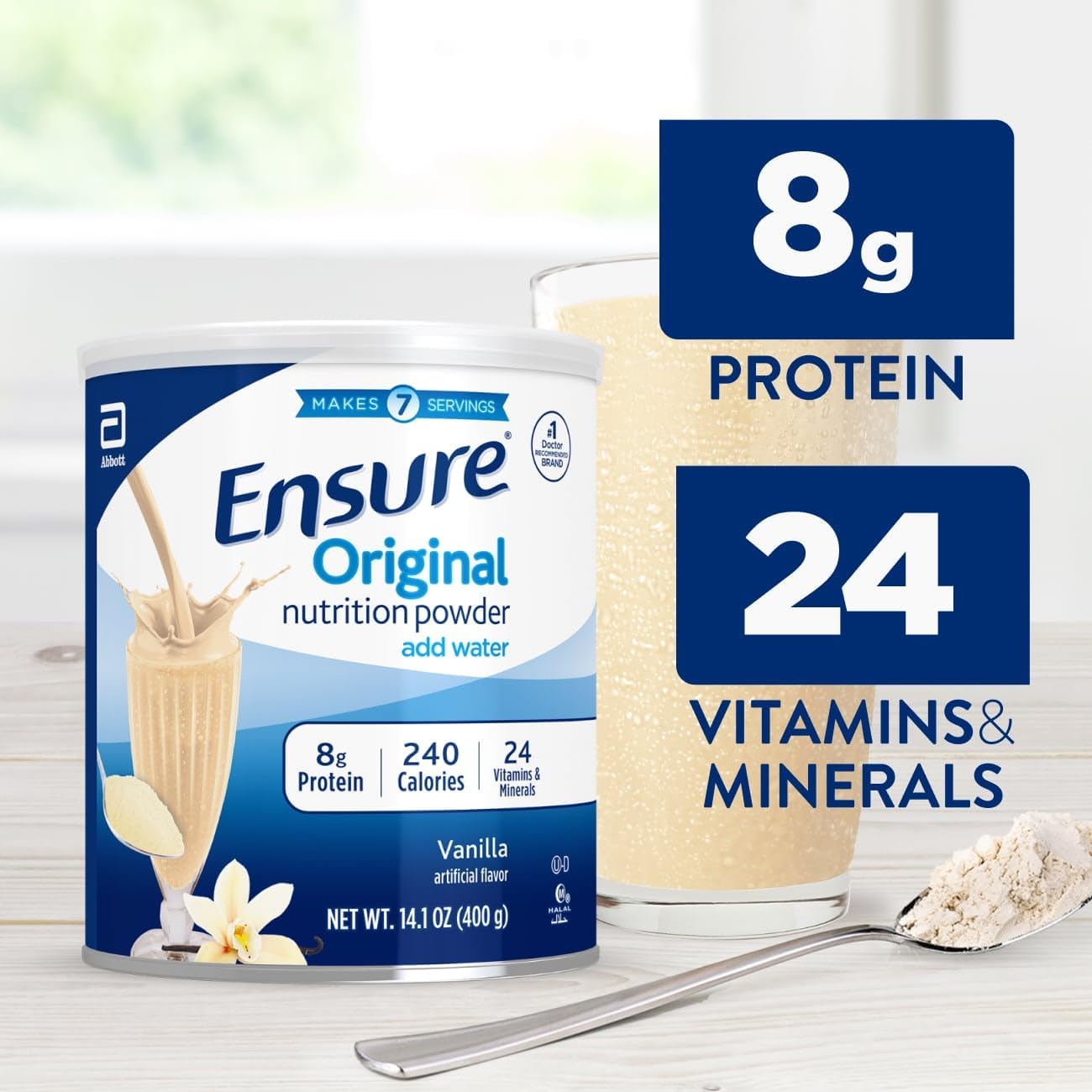 Ensure Original Nutrition Powder | Vanilla Protein Powder | Small Meal - View 3