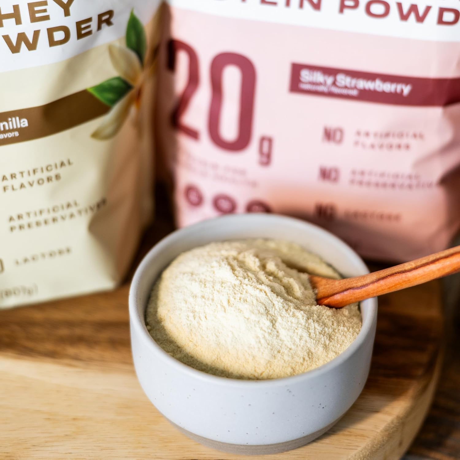 100% Whey Native Protein Powder, Silky Strawberry, 2 lb, Made from Farm Fresh - View 5