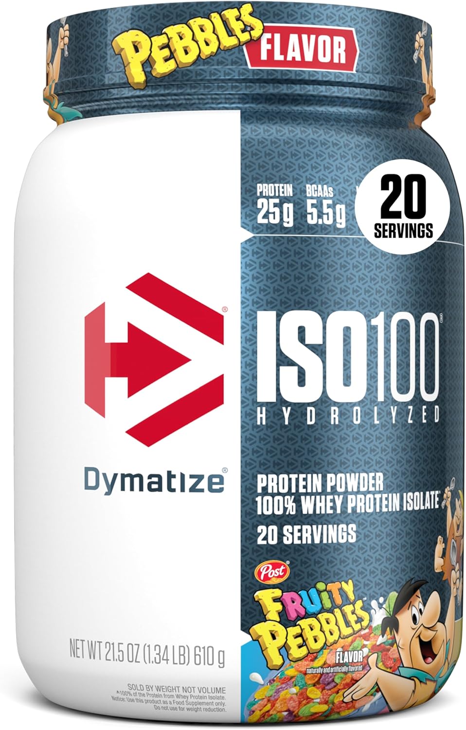 Dymatize x Fruity Pebbles ISO100 Whey Protein Powder Isolate, 25g of Protein,