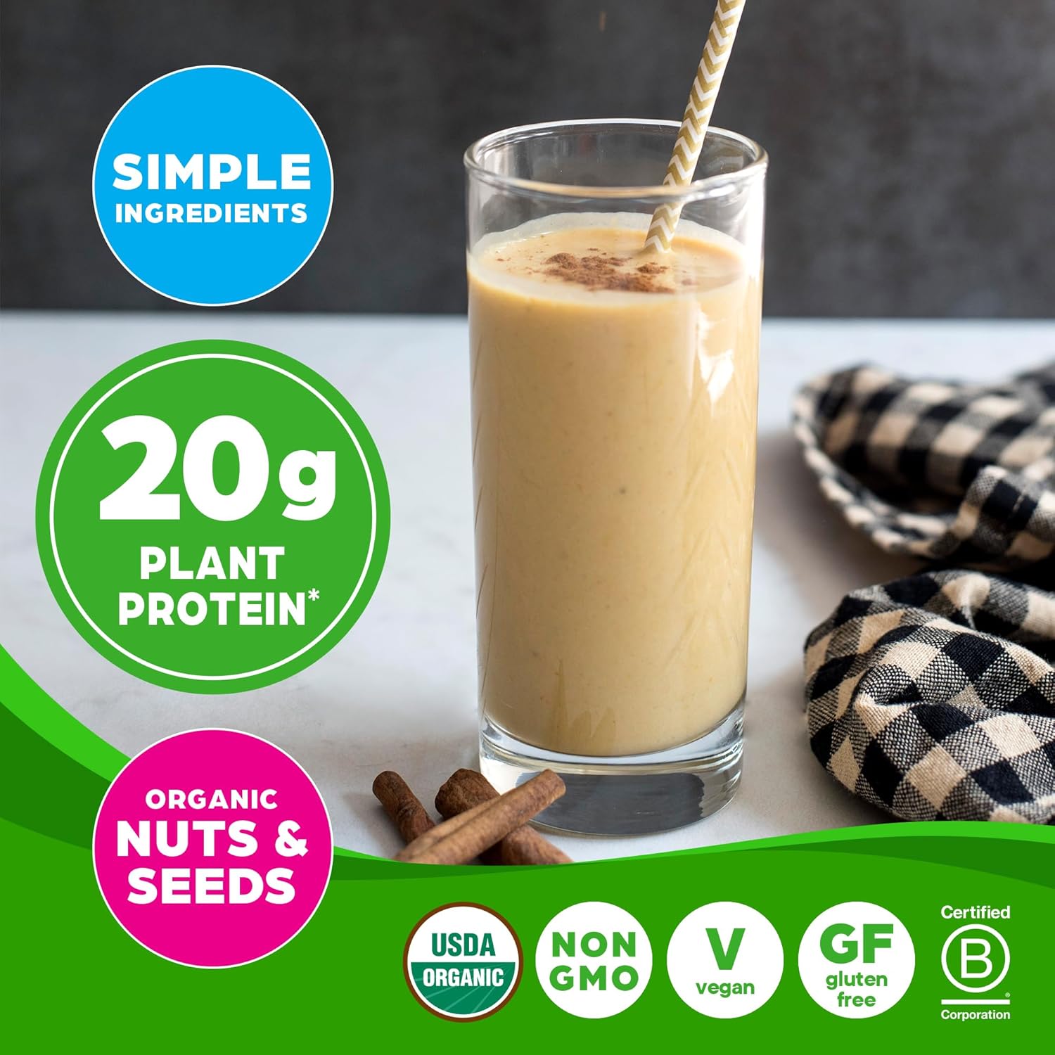 Orgain Organic Simple Vegan Protein Powder, Vanilla - 20g Plant Based Protein, - View 4