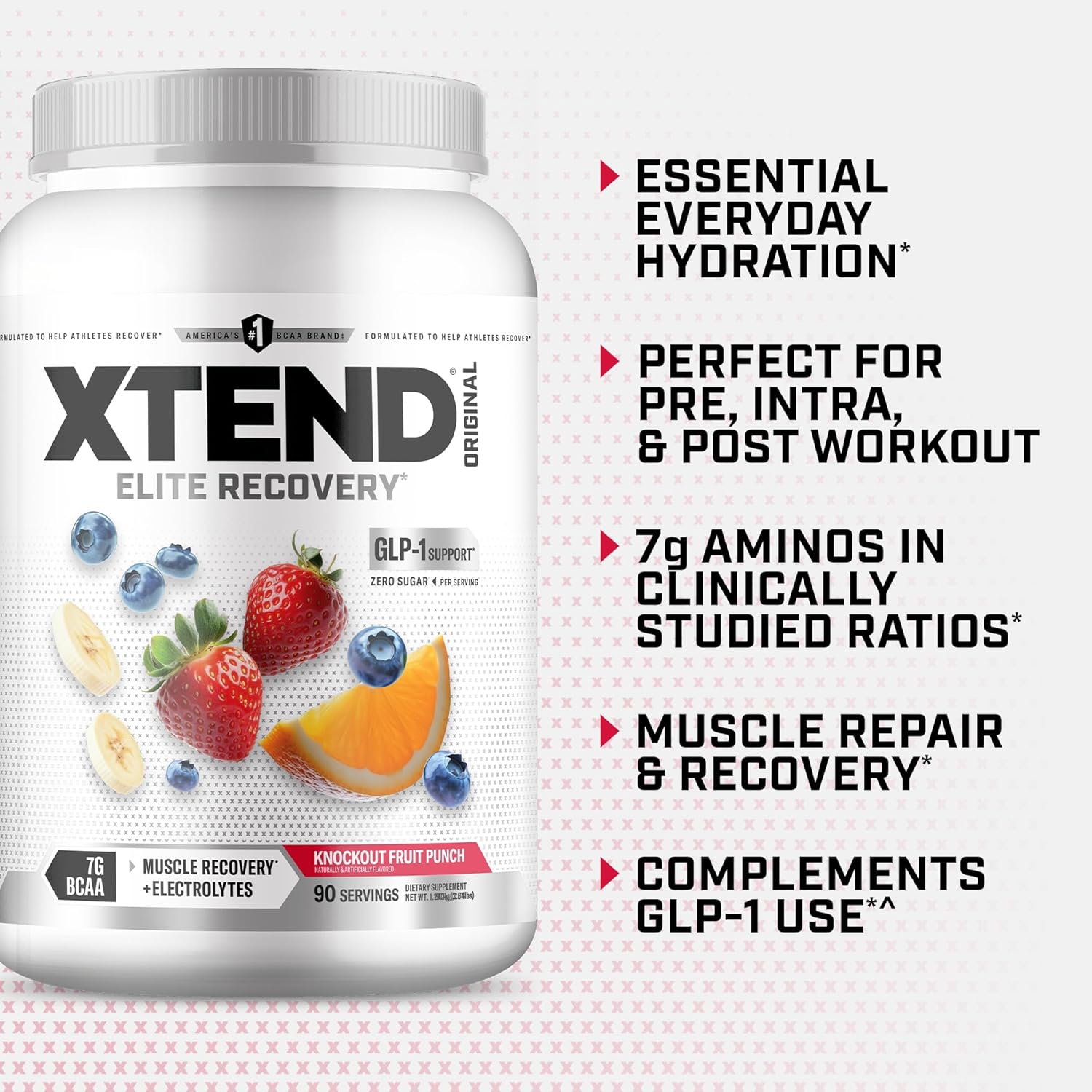XTEND Original BCAA Powder Knockout Fruit Punch | Sugar Free Post Workout - View 4