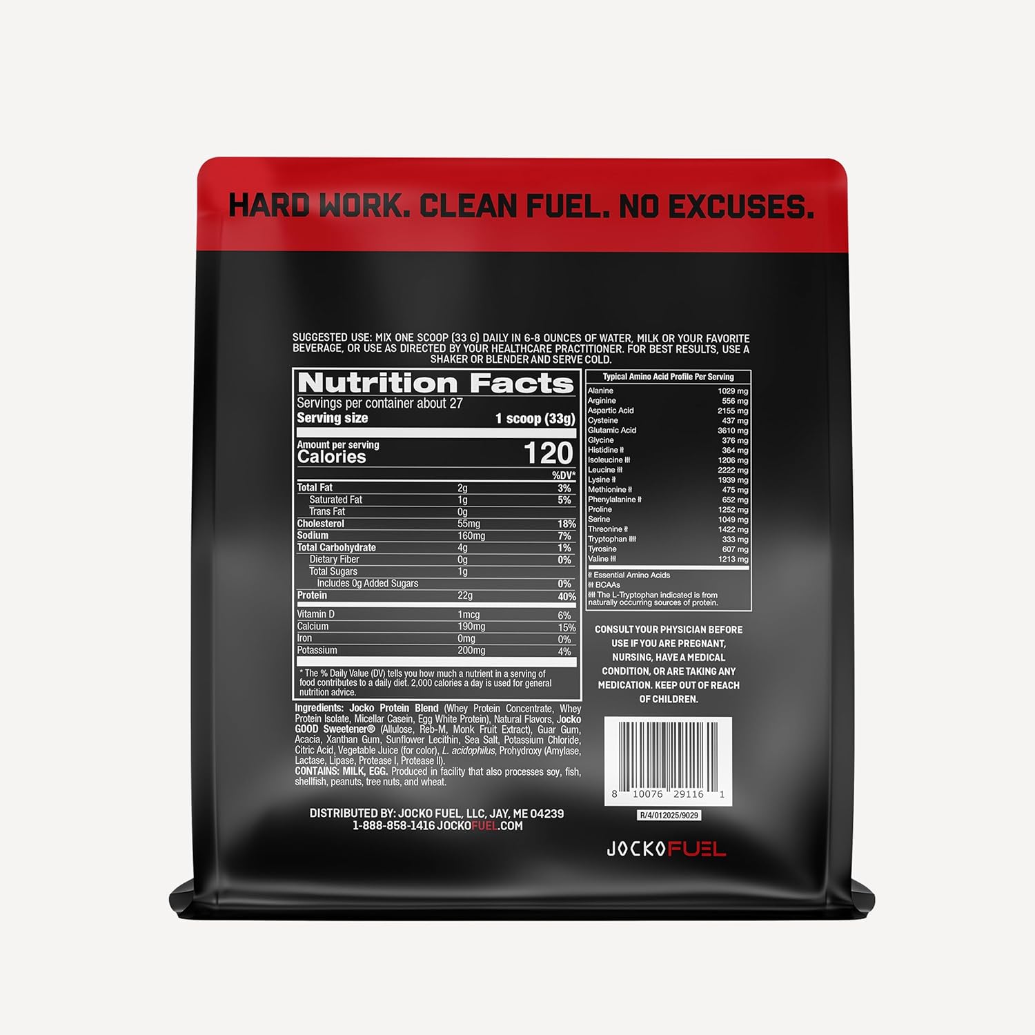 Jocko Fuel Whey Protein Powder, Strawberry Milkshake, 22g Protein, Digestive - View 2