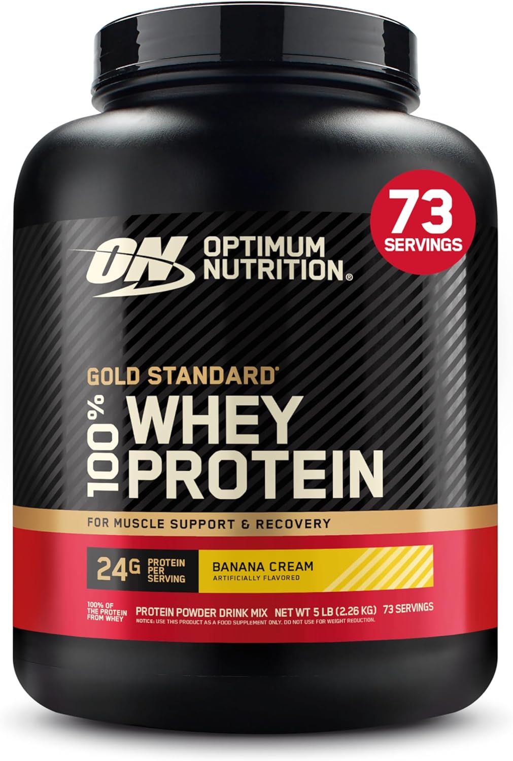 Optimum Nutrition Gold Standard 100% Whey Protein Powder, Banana Cream, 5 Pound