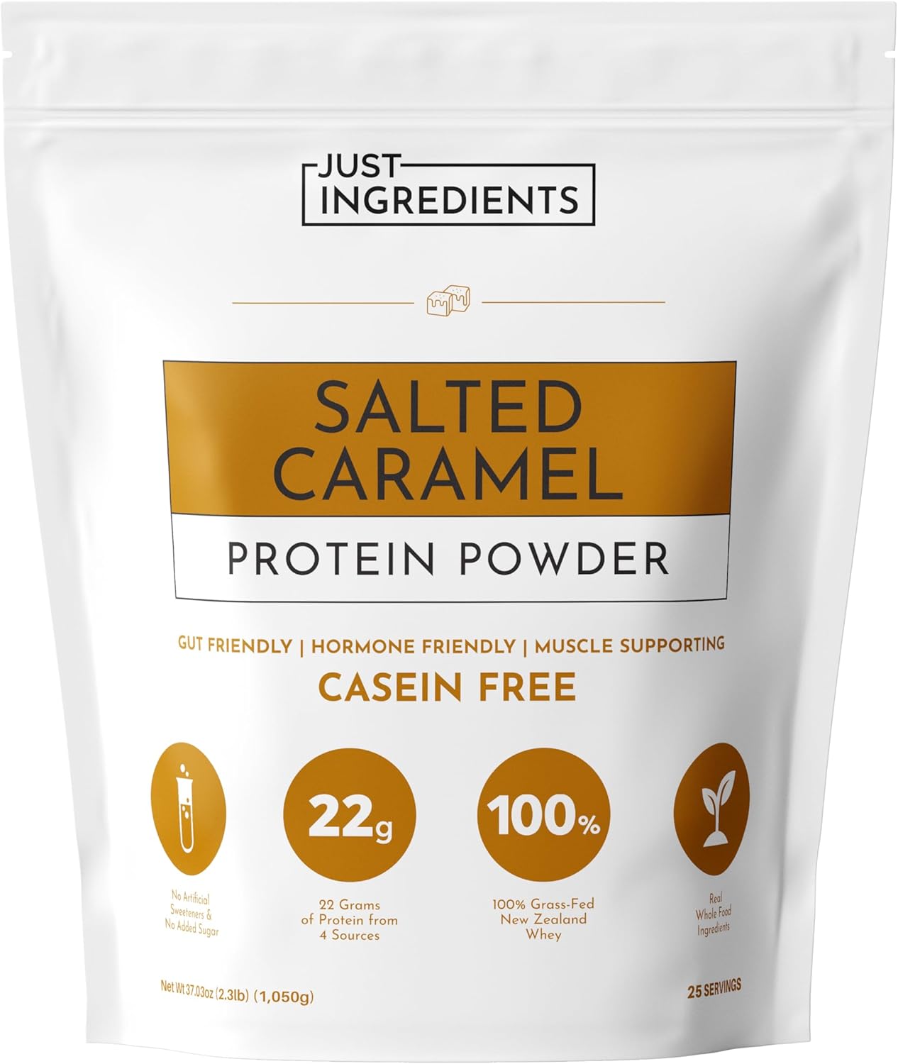 Salted Caramel Protein Powder – 30-Serving Blend with 100% Grass-Fed Whey &
