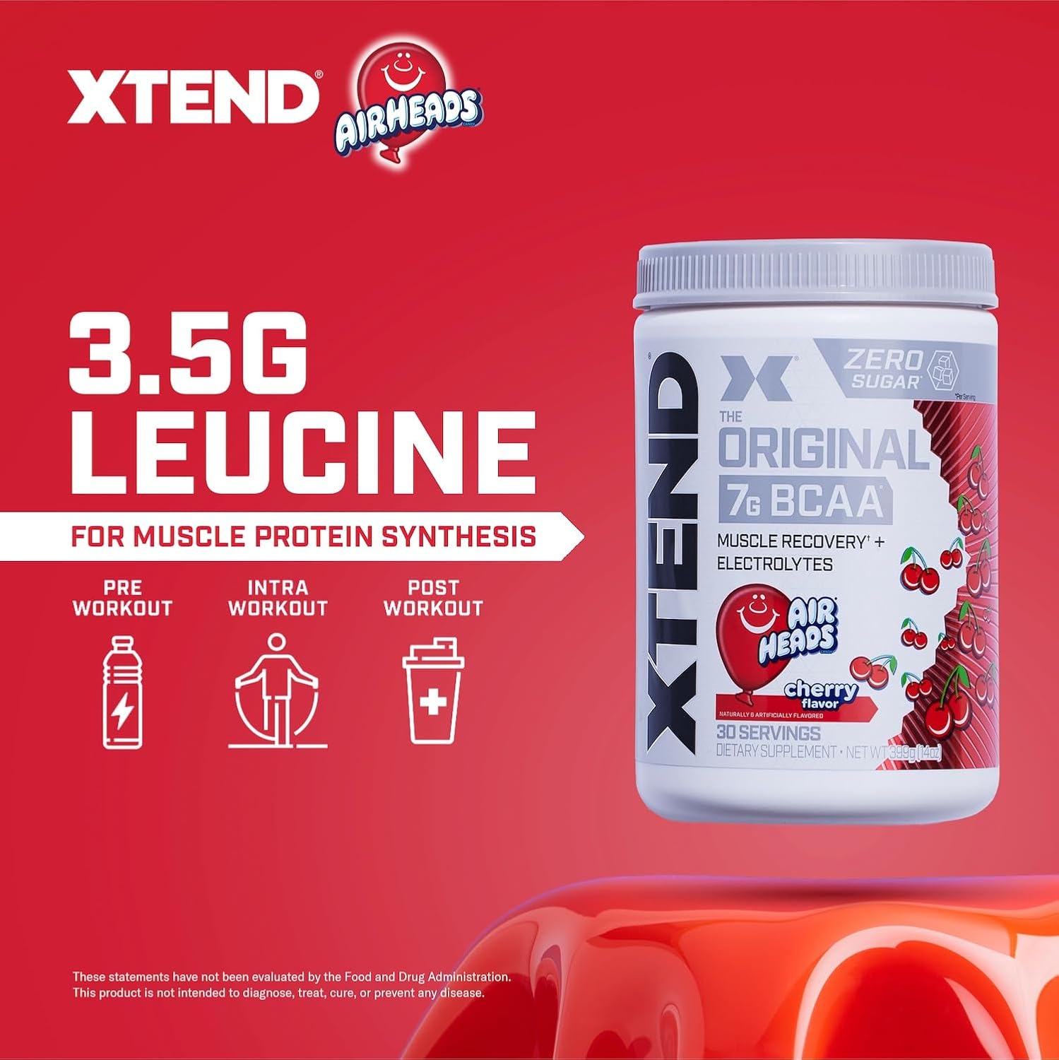 Xtend Original BCAA Powder Airheads Candy Flavor,7g BCAA and 2.5g - View 3