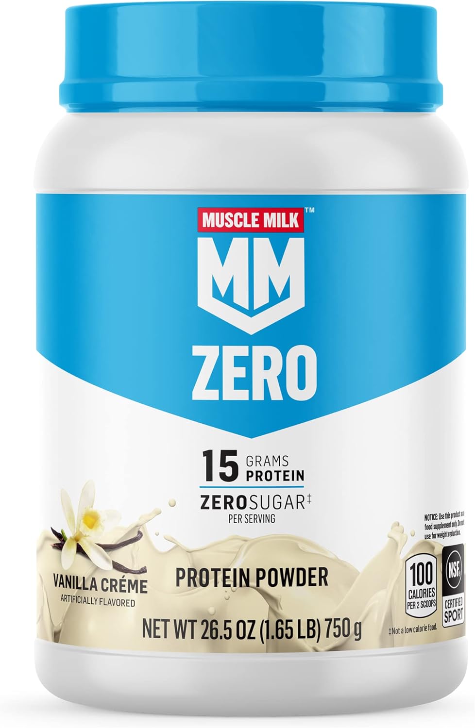 Muscle Milk Zero Protein Powder, Chocolate & Vanilla, 15g Protein, 1.65lb, 25 - View 5