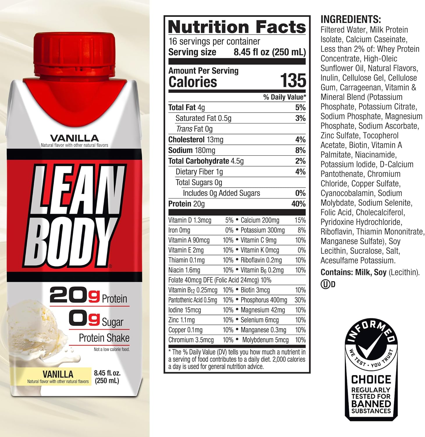 LABRADA Nutrition - Lean Body RTD Whey Protein Shake, Convenient On-The-Go Meal - View 6