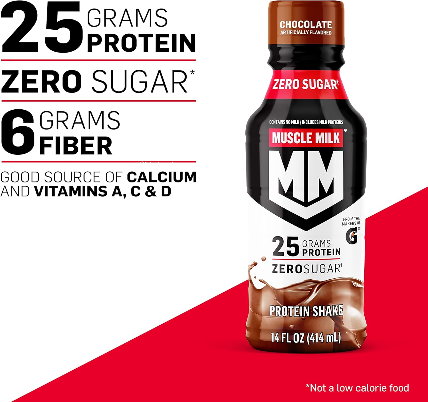 Muscle Milk Genuine Protein Shake, Chocolate, 14 Fl Oz Bottle, 12 Pack, 25g - View 3
