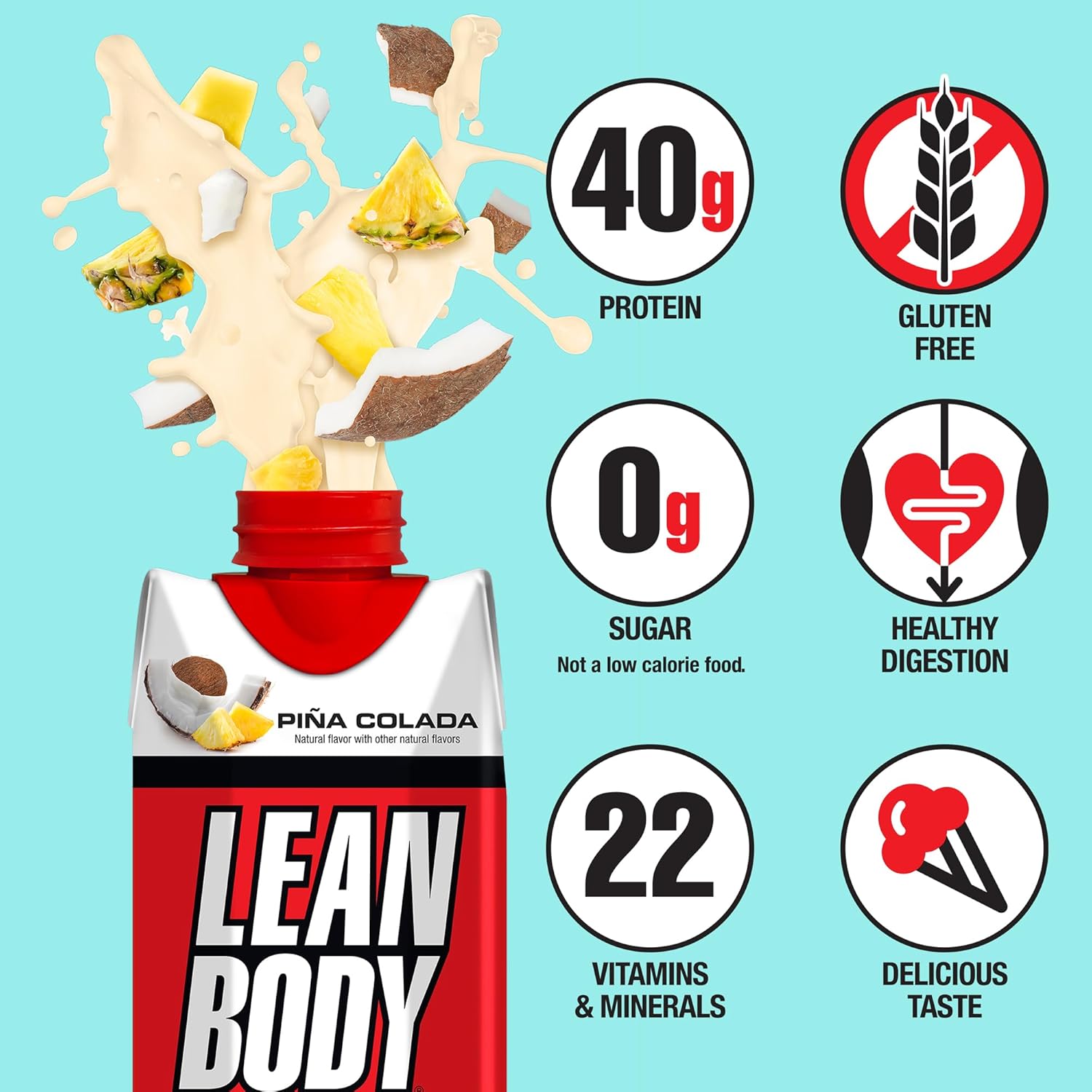Lean Body Ready-to-Drink Pina Colada Protein Shake, 40g Protein, Whey Blend, 0 - View 3