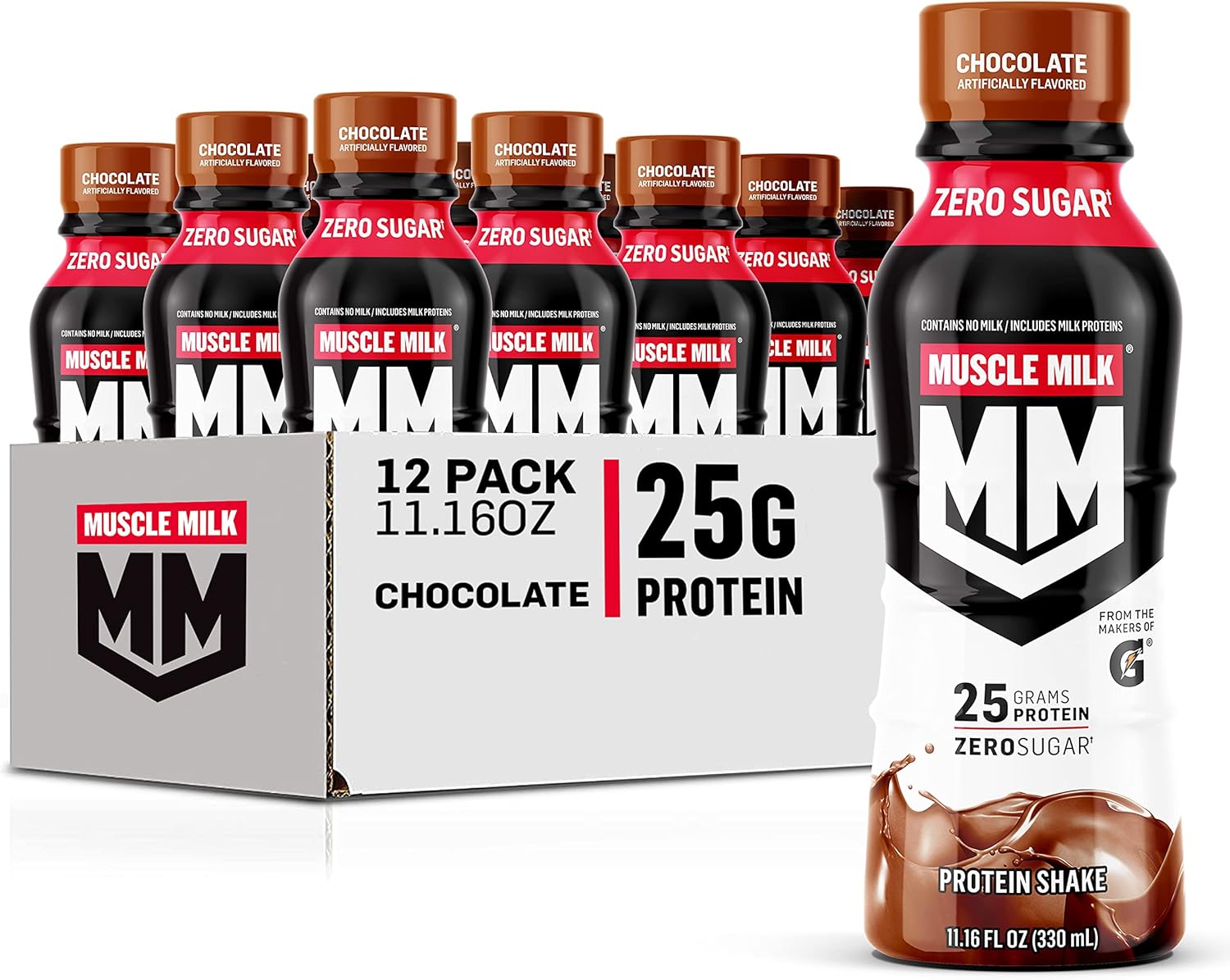 Muscle Milk Genuine Protein Shake, Chocolate, 25g Protein, 11.16 Fl Oz (Pack of - View 2