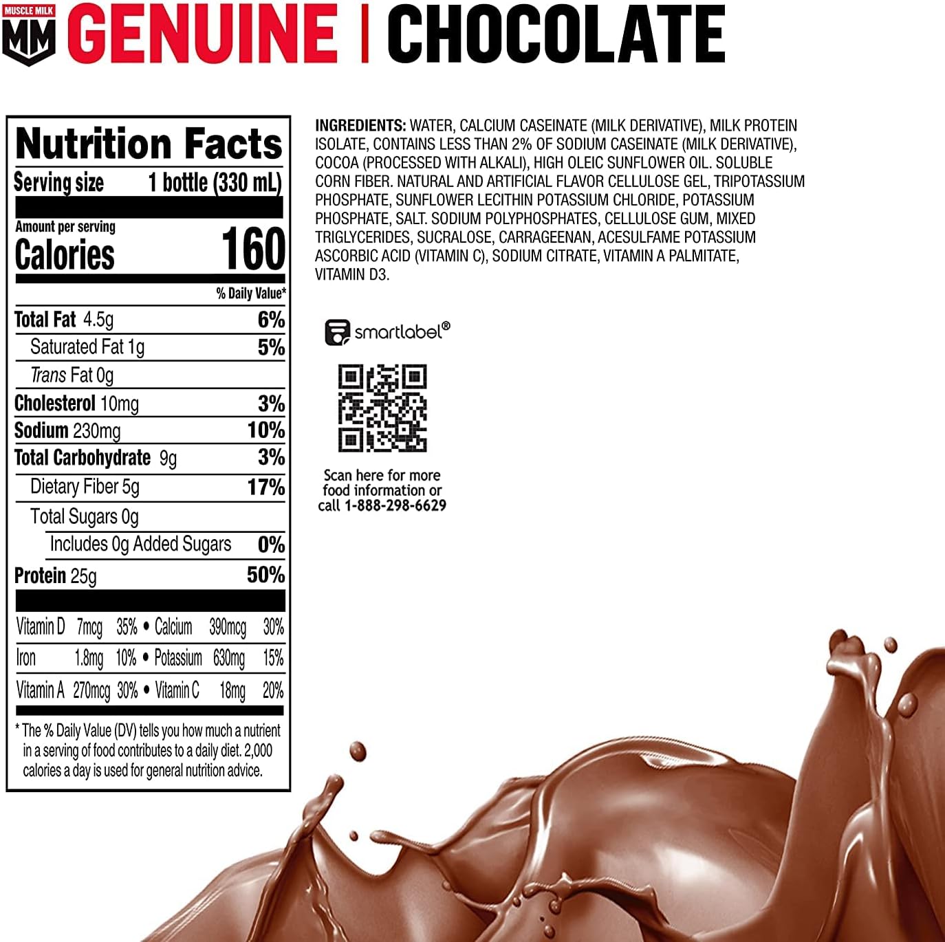 Muscle Milk Genuine Protein Shake, Chocolate, 25g Protein, 11.16 Fl Oz (Pack of - View 3