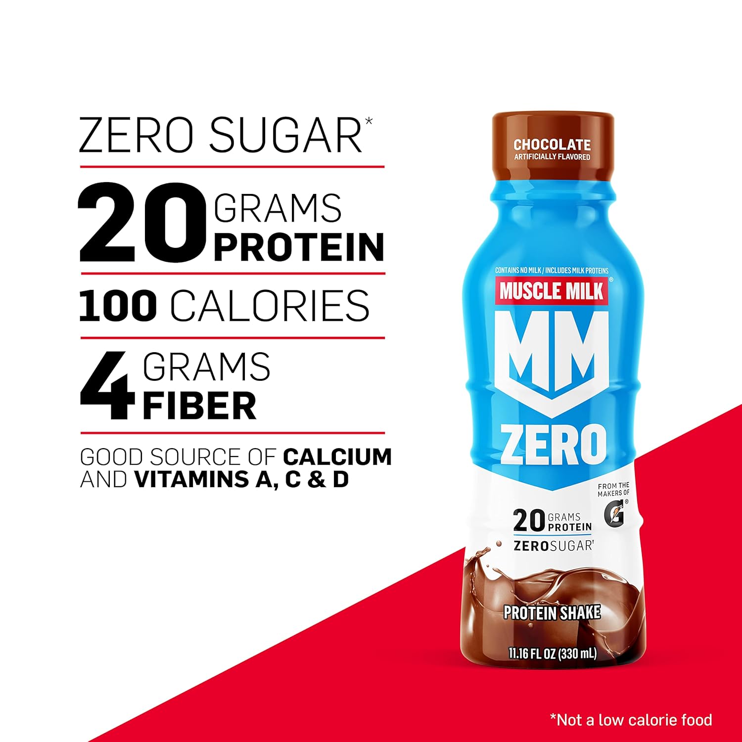 Muscle Milk Zero Protein Shake, Vanilla Crème, 20g Protein, Zero Sugar, 100 - View 3