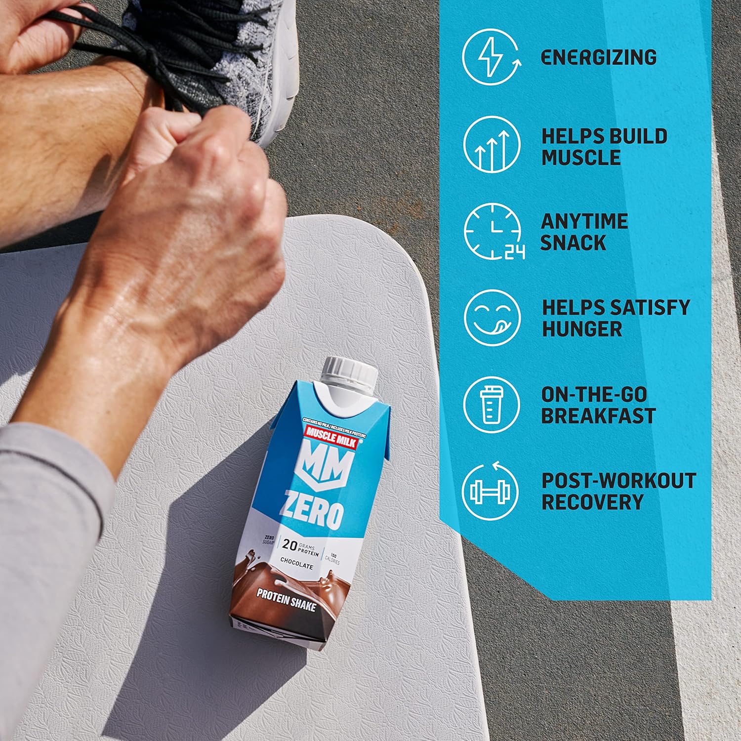 Muscle Milk Zero Protein Shake,Vanilla Crème,20g Protein,Zero Sugar,100 - View 5