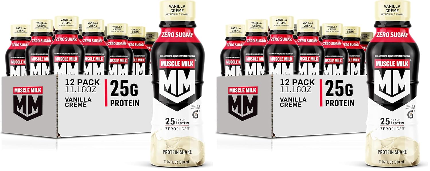Muscle Milk Genuine Protein Shake,Vanilla Creme, 11.16 Fl Oz Bottle,25g