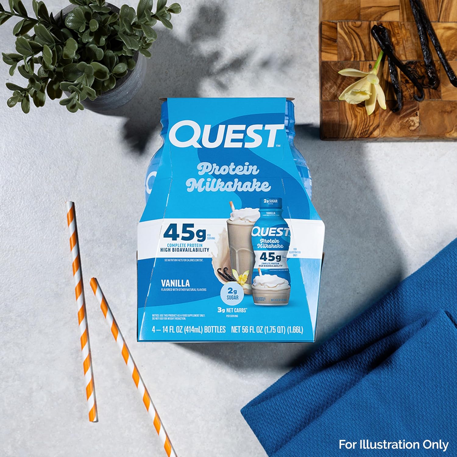 Quest Nutrition Vanilla Protein Shake, 45g Protein, 2g Sugar, 3g Net Carbs, - View 6