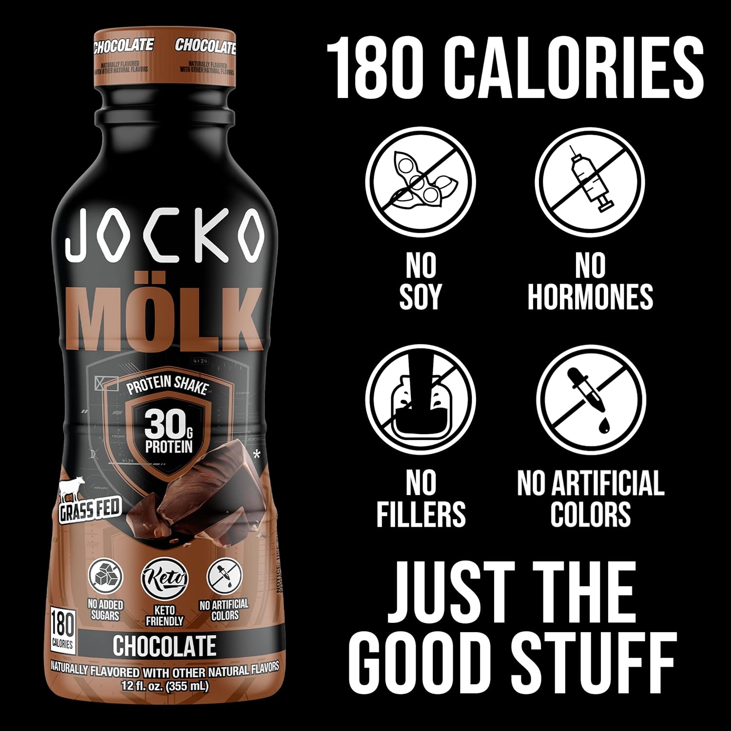Jocko Mölk 30g Grass Fed Protein Shakes – No Added Sugar Protein Drinks KETO - View 4