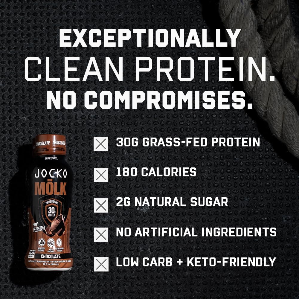 Jocko Mölk 30g Grass Fed Protein Shakes – No Added Sugar Protein Drinks KETO - View 3