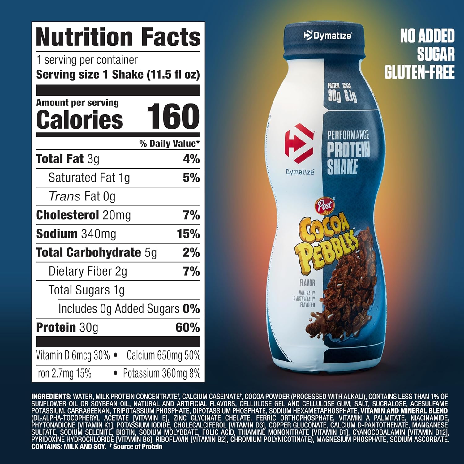 Dymatize Performance Protein Shake, Cocoa Pebbles, 30g Protein, 6.1g BCAA for - View 2