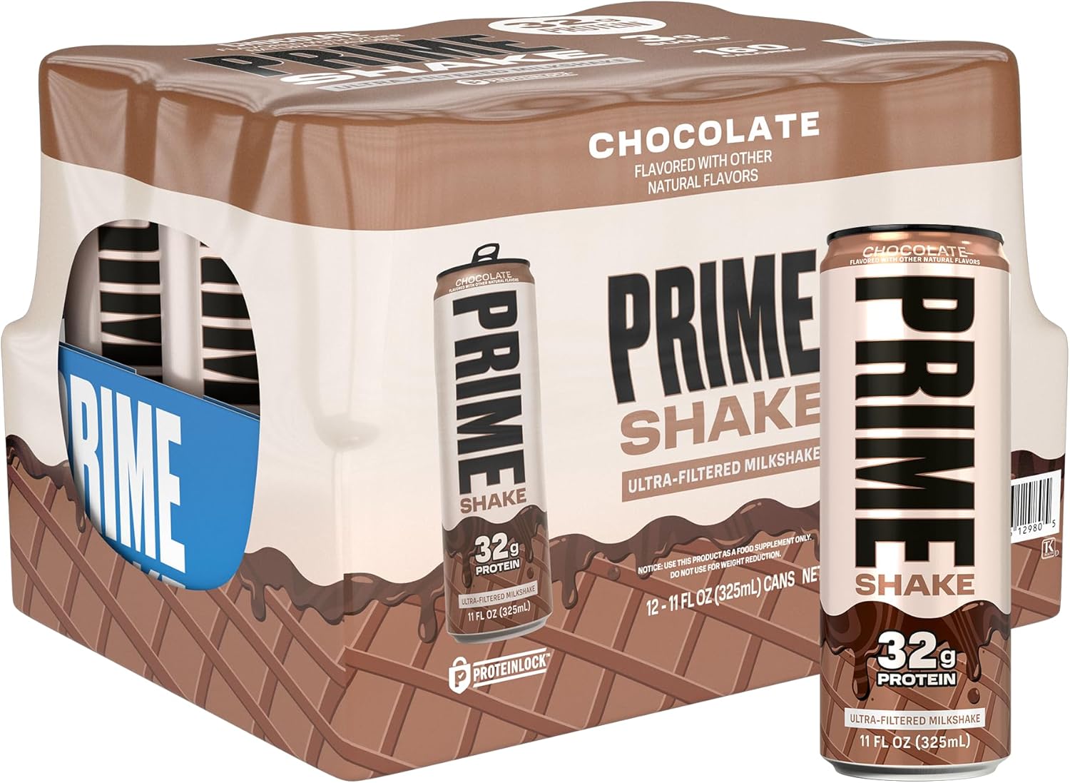 PRIME Shakes, Chocolate, 32g Protein Shake for Muscle Support & Recovery,
