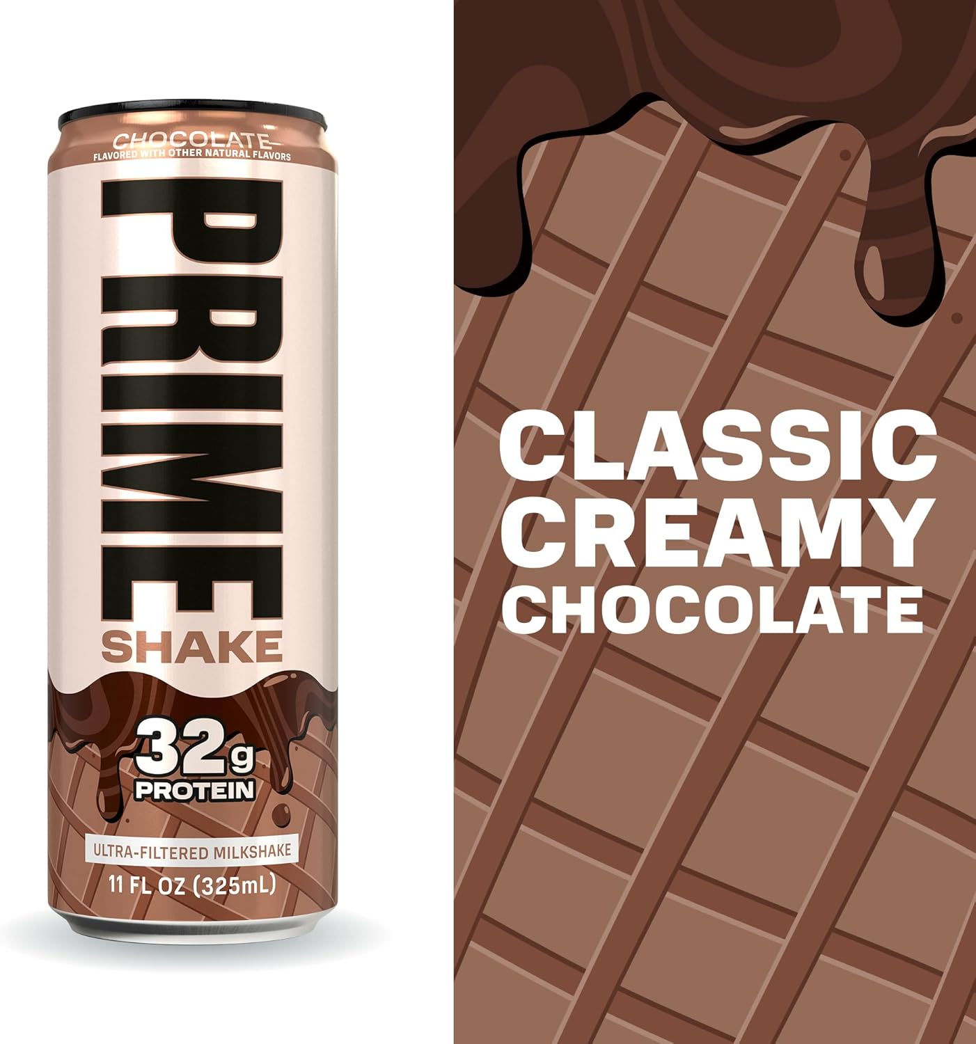 PRIME Shakes, Chocolate, 32g Protein Shake for Muscle Support & Recovery, - View 3