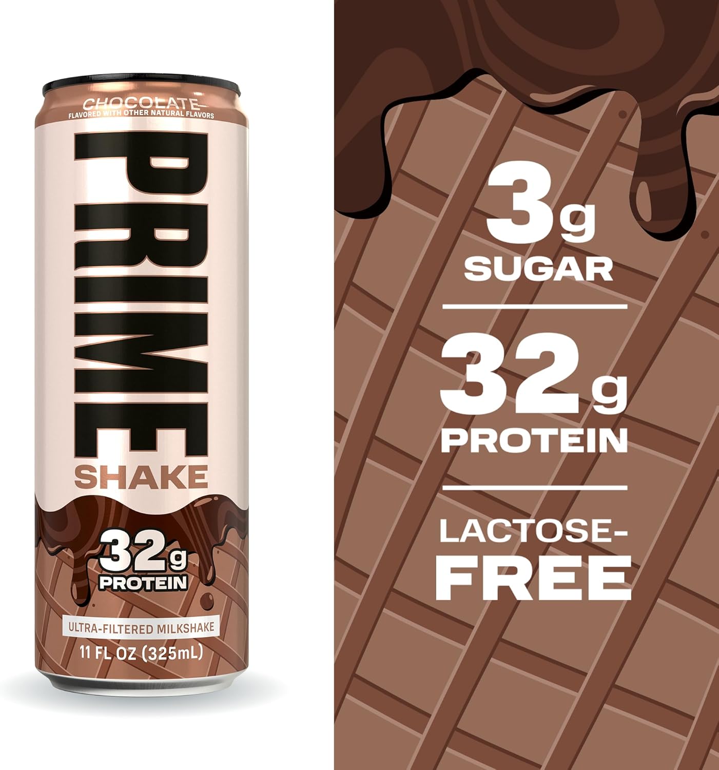 PRIME Shakes, Chocolate, 32g Protein Shake for Muscle Support & Recovery, - View 4