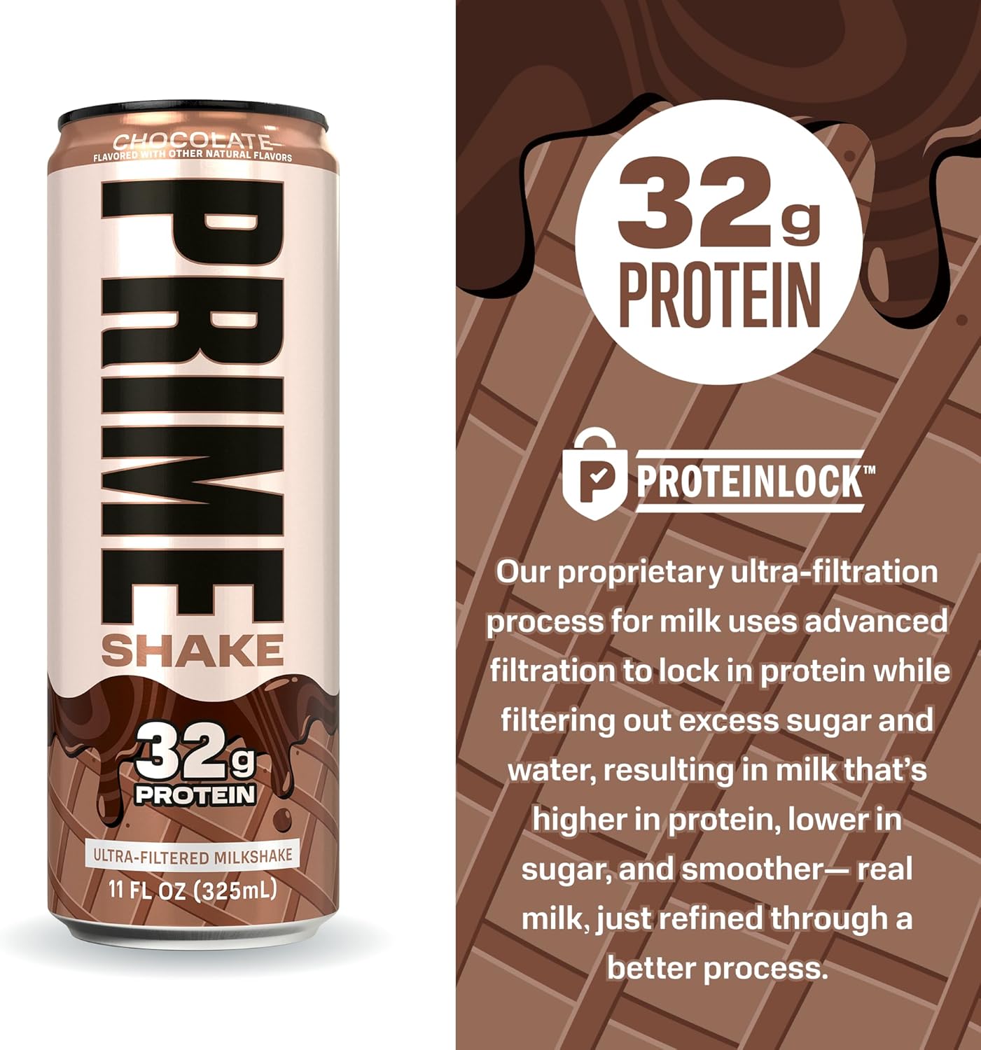 PRIME Shakes, Chocolate, 32g Protein Shake for Muscle Support & Recovery, - View 5