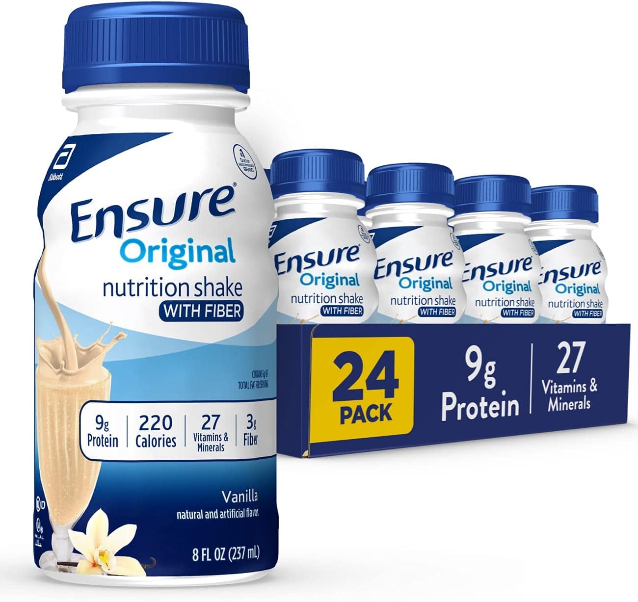Ensure Original Vanilla Nutrition Shake With Fiber | Small Meal Replacement