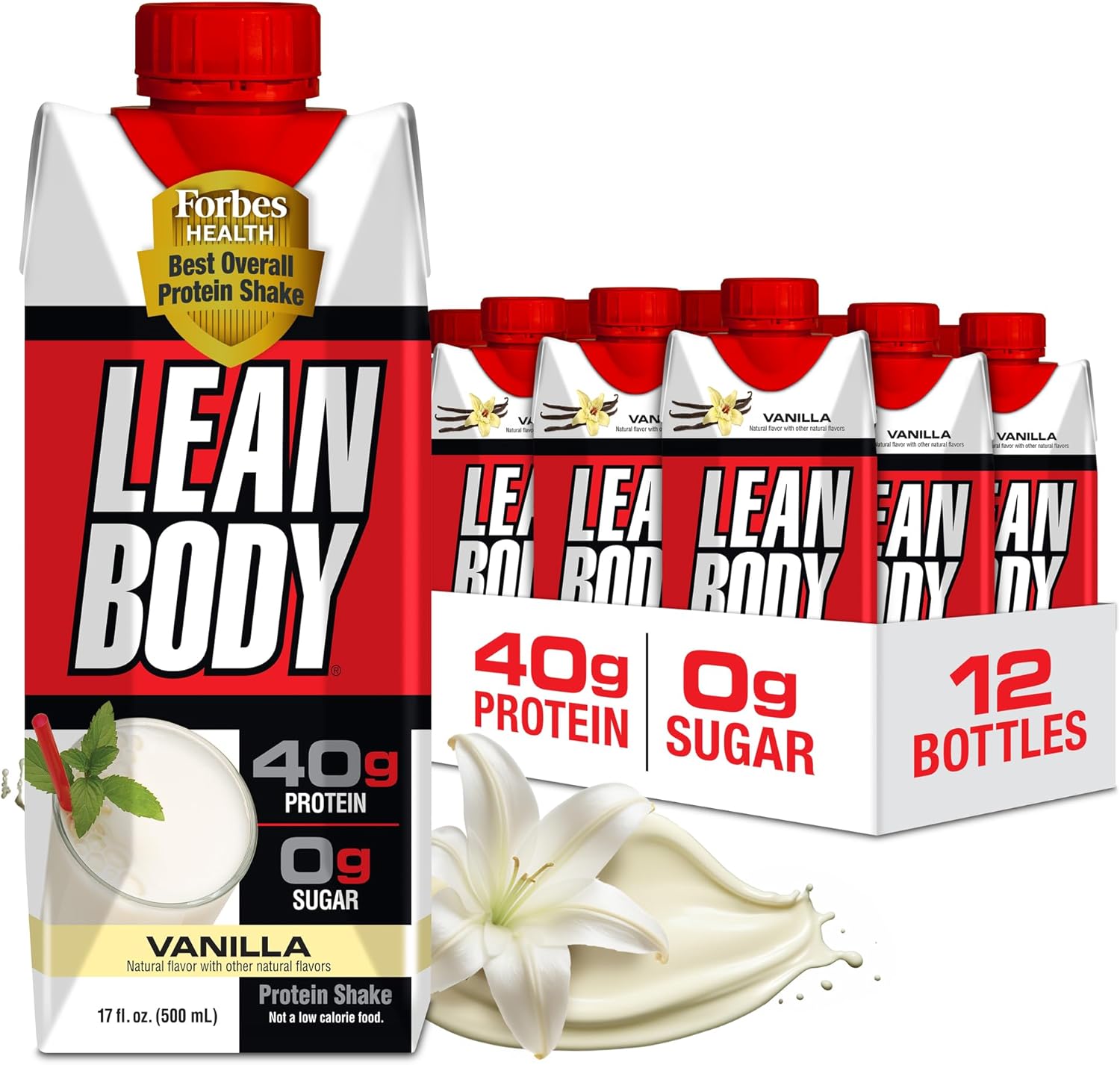 Labrada Lean Body Ready-to-Drink Vanilla Protein Shake,40g Protein,Whey Blend,0