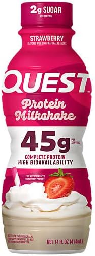 Quest Nutrition Strawberry Protein Shake, 45g Protein, 2g Sugar, 4g Net Carbs, - View 4