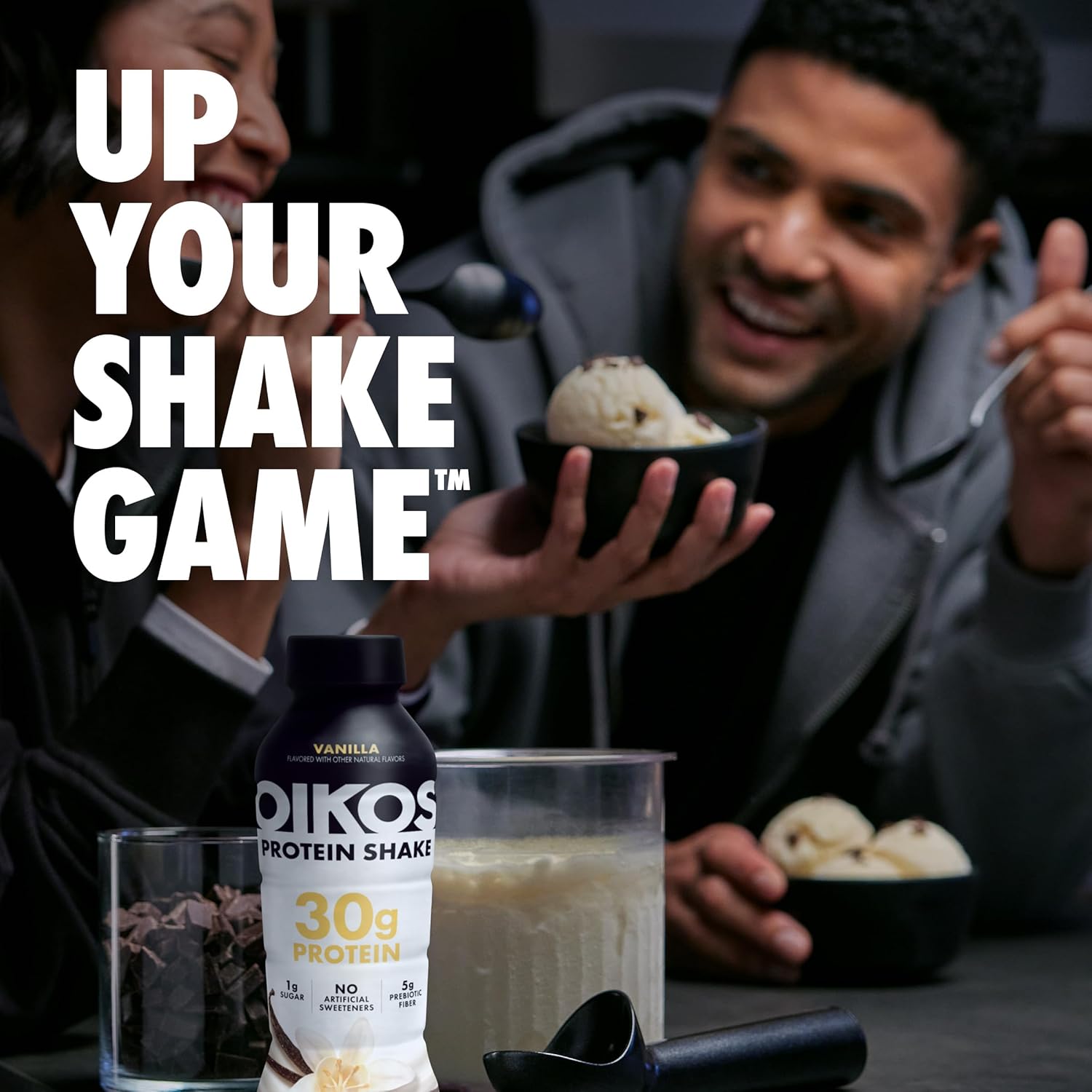 Oikos Protein Shake, Exclusive Variety Pack, 30g High Protein Drinks, Shelf - View 6