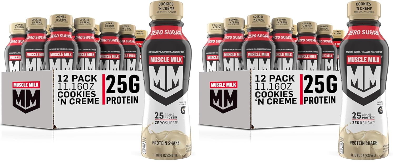 Muscle Milk Genuine Protein Shake,Cookies and Creme,11.16 Fl Oz Bottle,25g
