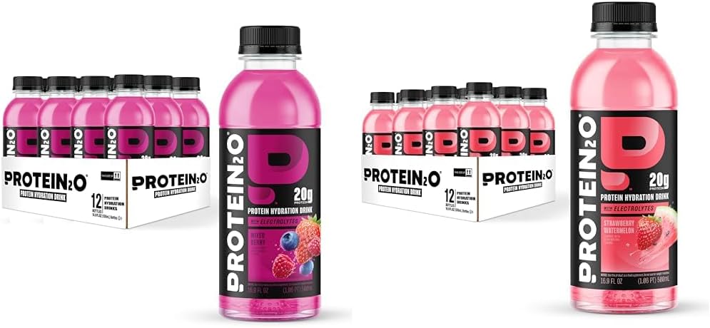 Bundle of Protein2o 20g Whey Protein Isolate Hydration Drink, Mixed Berry, 16.9