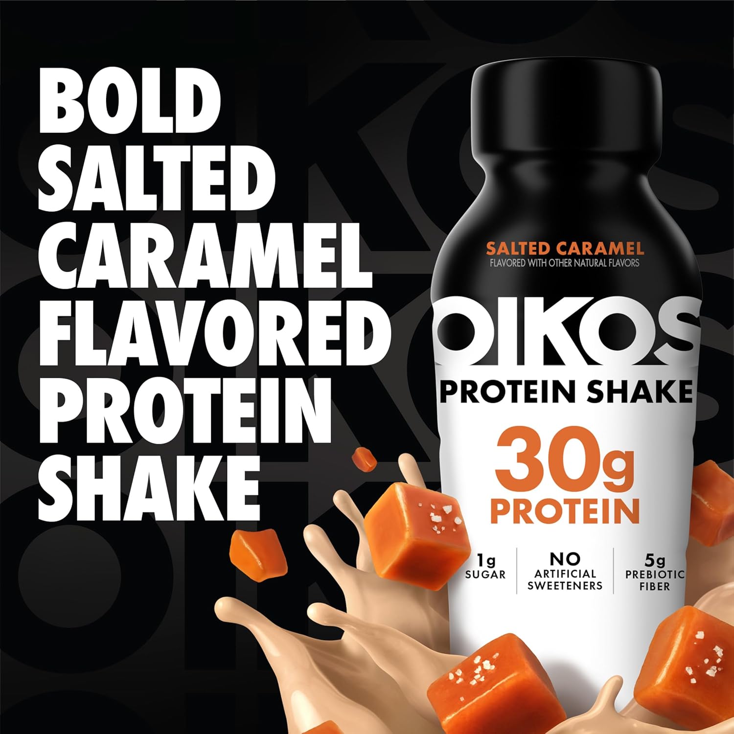 Oikos Protein Shake, Salted Caramel, 30g High Protein Drinks, Shelf Stable, - View 2