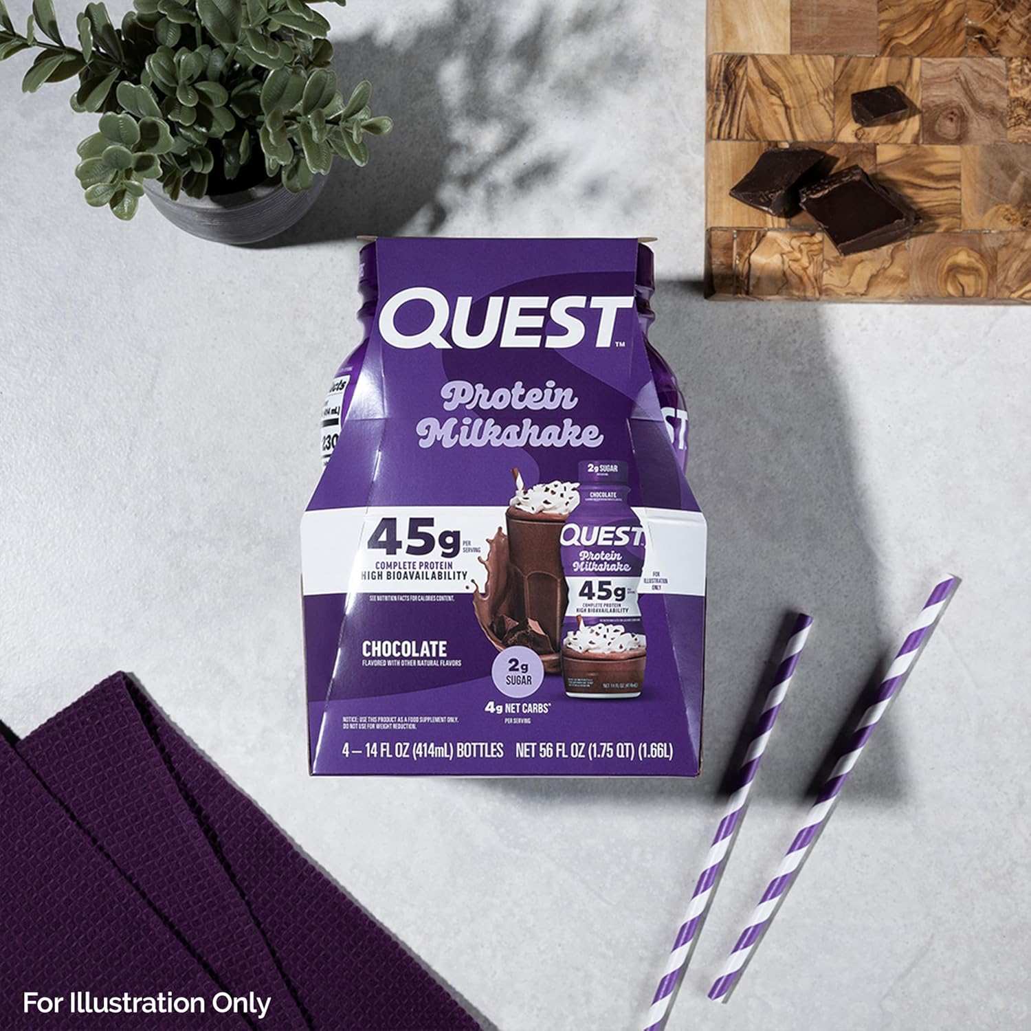 Quest Nutrition Chocolate Protein Shake, 45g Protein, 2g Sugar, 4g Net Carbs, - View 6