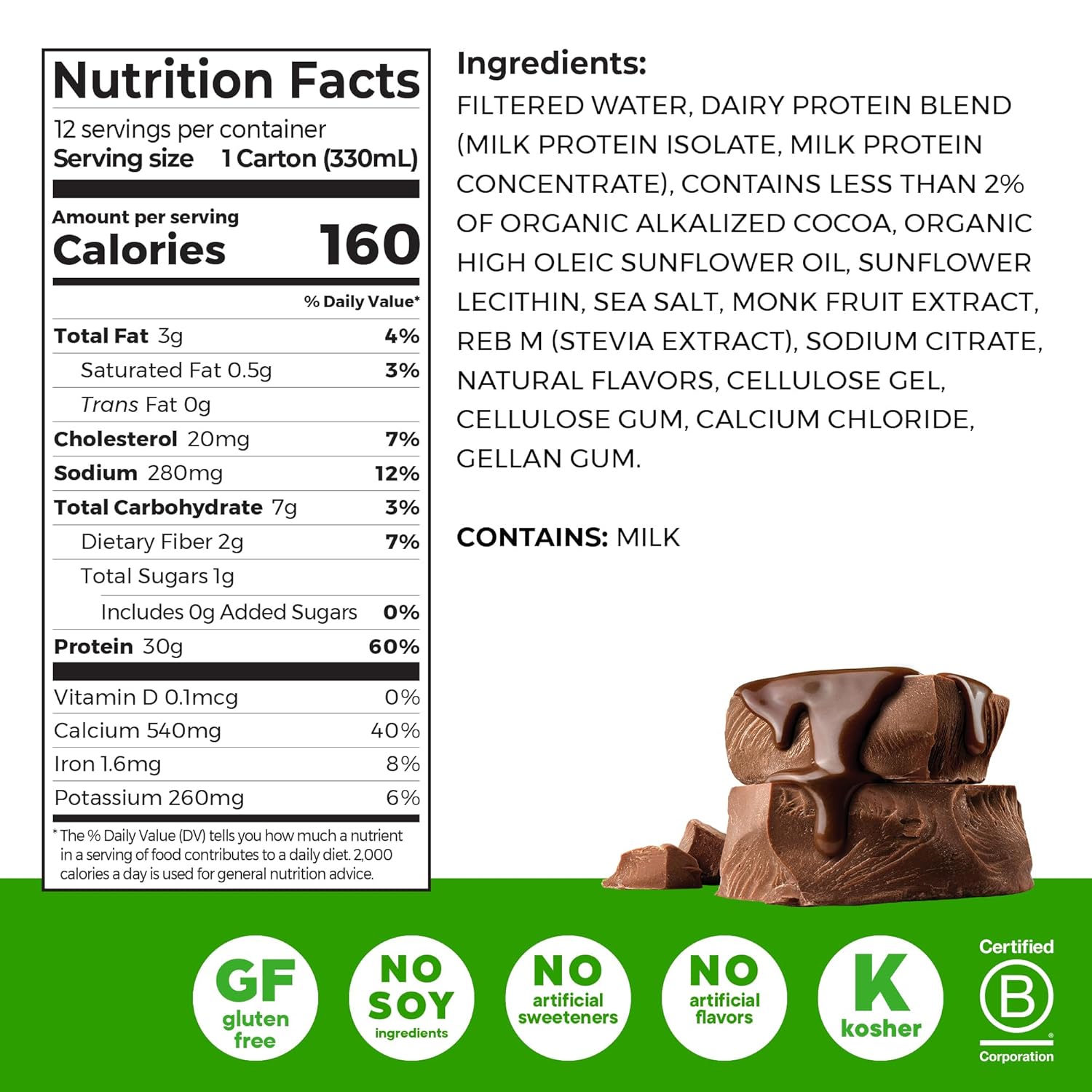 Orgain 30g High Protein Shake, Dairy Isolate Milk Protein, Chocolate Fudge, 5g - View 2