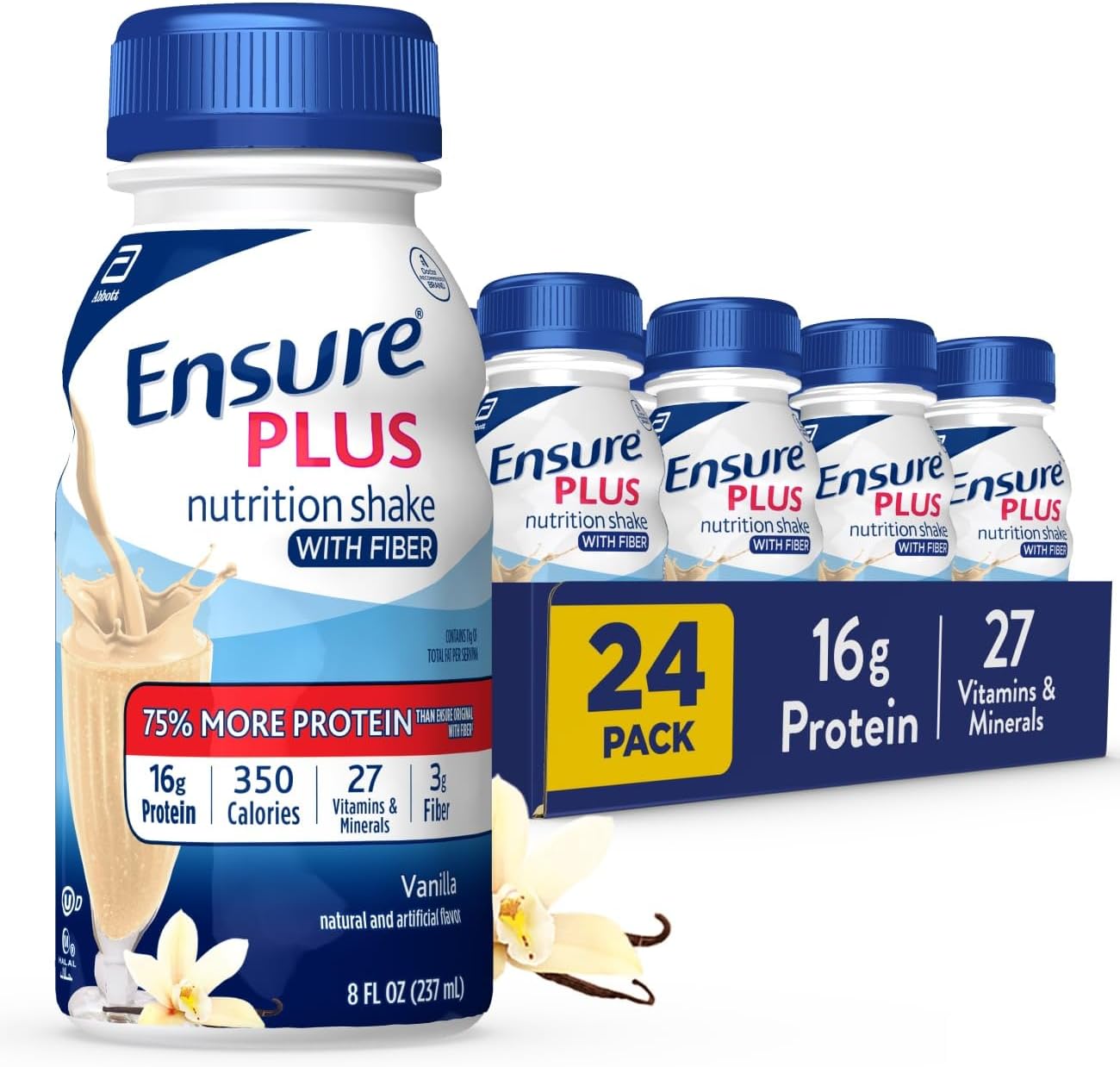Ensure Plus Vanilla Nutrition Shake With Fiber | Meal Replacement Shake | Ready