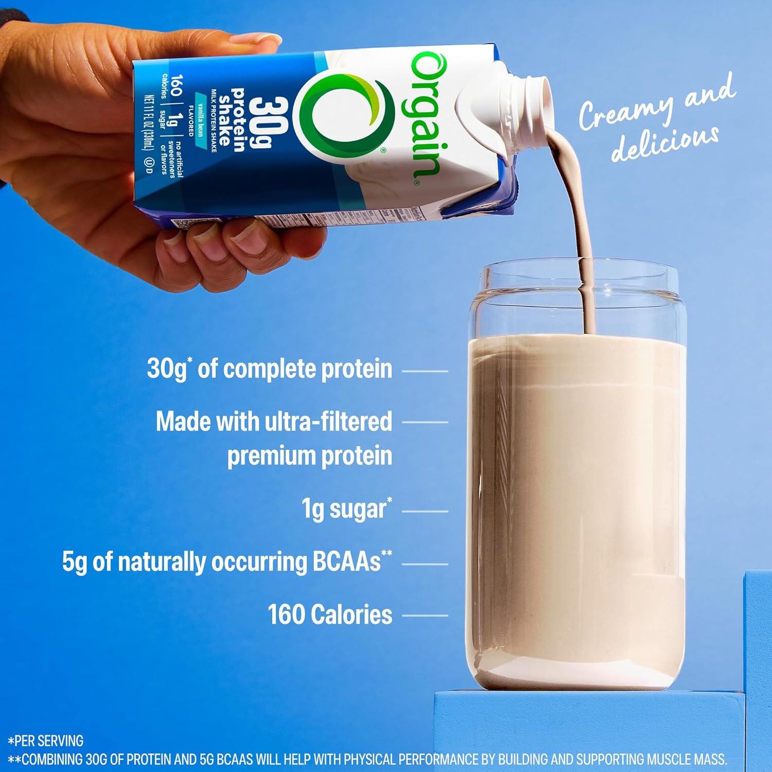Orgain 30g High Protein Shake, Dairy Isolate Milk Protein, Vanilla Bean, 5g - View 3